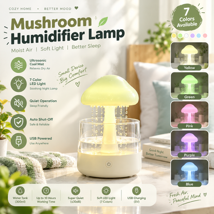 Creative Mushroom Cloud Colorful Light Desktop Aroma Diffuser